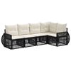 vidaXL Conjunto de sof&aacute;s de jard&iacute;n 5 uds. Negro y Blanco Crema