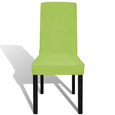vidaXL Funda para silla elástica recta 6 unidades verde