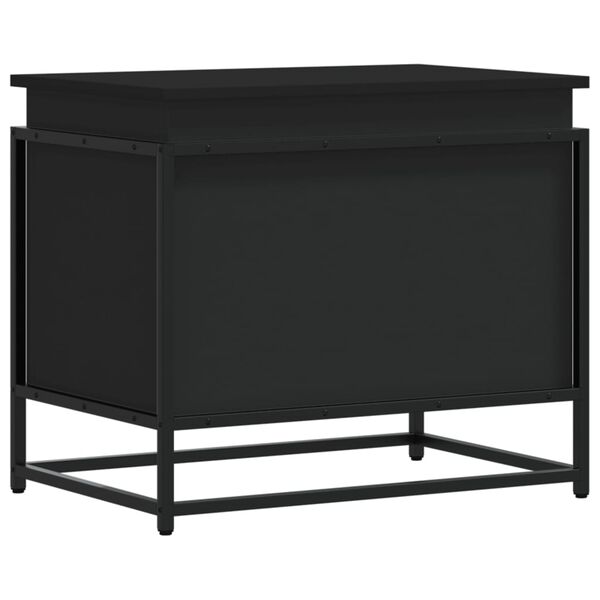 vidaXL Caja almacenaje con tapa madera ingenier&iacute;a negro 60x40x51,5 cm