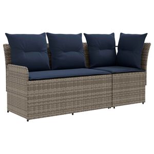vidaXL Sof&aacute; de jard&iacute;n con brazo y sof&aacute; en esquina con almohada 2 Pieza