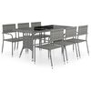 vidaXL Set comedor jard&iacute;n 7 pzas rat&aacute;n sint&eacute;tico gris antracita y gris