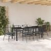 vidaXL Conjunto de Comedor de Jard&iacute;n 7 pcs Negro rat&aacute;n sint&eacute;tico