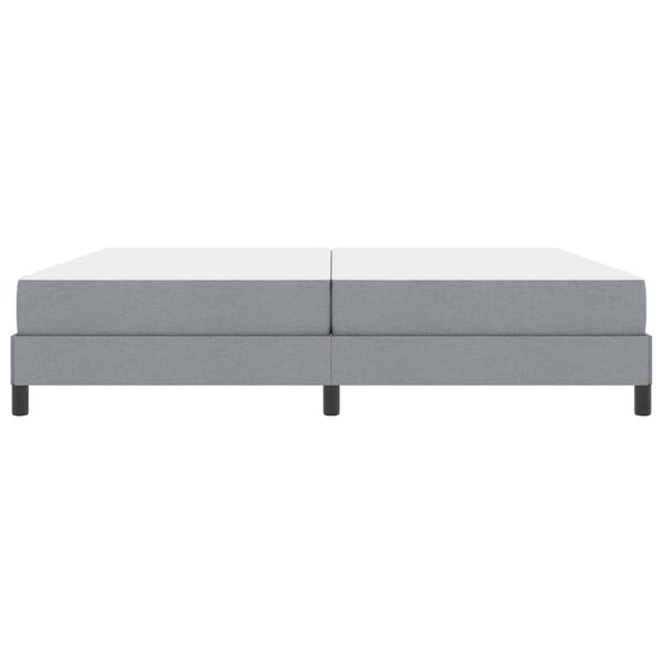 vidaXL Cama tipo Box Spring con colch&oacute;n Gris Claro 200 x 200 cm tela