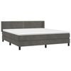vidaXL Cama box spring con colch&oacute;n terciopelo gris oscuro 160x200 cm