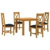 vidaXL Conjunto de comedor 5 uds. Negro Madera de Roble S&oacute;lido