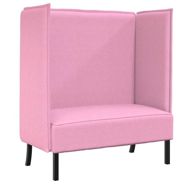 vidaXL Sofa de Espalda Alta 101cm Rosa tela