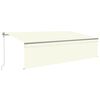 vidaXL Toldo autom&aacute;tico persiana LED sensor de viento crema 5x3 m