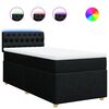 vidaXL Cama box spring con colch&oacute;n tela negro 90x190 cm