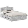 vidaXL Estructura de cama Gris Concreto 140 x 190 cm Madera Ingenieril