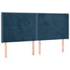 vidaXL Cabecero con orejas de terciopelo azul oscuro 203x16x118/128 cm