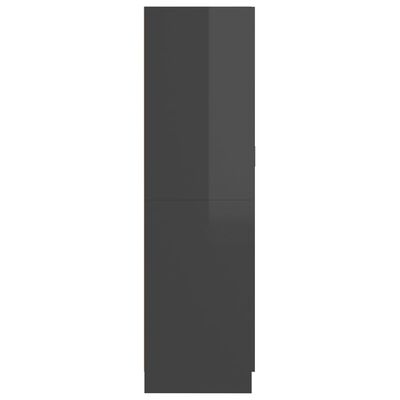 vidaXL Armario de aglomerado negro con brillo 82,5x51,5x180 cm