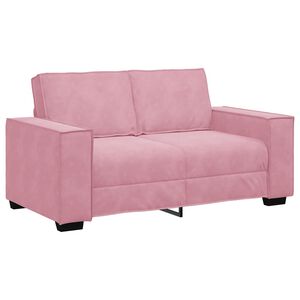 vidaXL Sof&aacute; de 2 plazas terciopelo rosa 160x78x84 cm