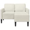 vidaXL Sof&aacute; de 2 plazas con chaise longue en forma de L crema 125 cm