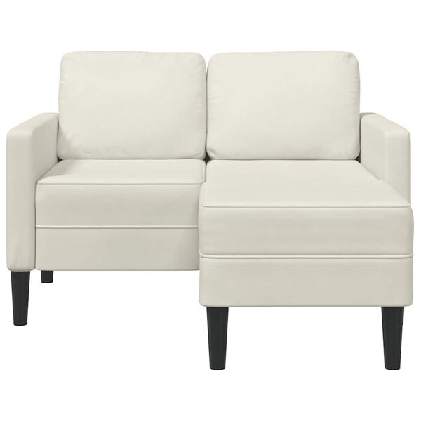 vidaXL Sof&aacute; de 2 plazas con chaise longue en forma de L crema 125 cm