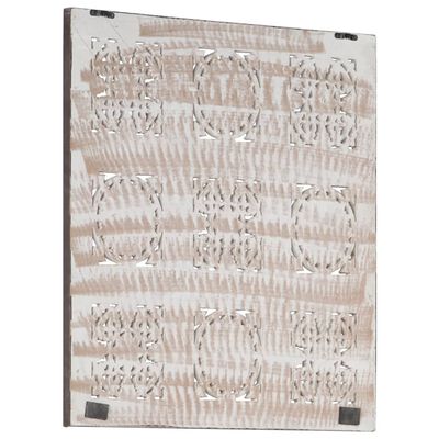 vidaXL Panel de pared tallado a mano MDF marrón y blanco 60x60x1,5 cm