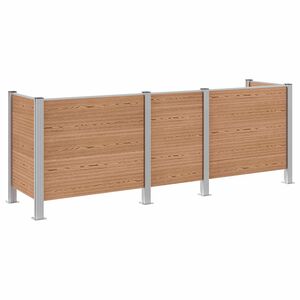 vidaXL Valla de Cubo de Basura Marr&oacute;n 315 x 85 x 115 cm Aluminio y WPC