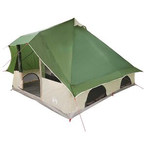 vidaXL Carpa Tipi con techo Verde 358 x 296 x 258 cm tafetán