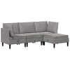 vidaXL Juego de muebles de sal&oacute;n con coj&iacute;n 4 pcs Gris Claro Terciopelo