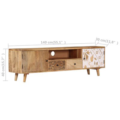 vidaXL Mueble de TV de madera maciza de mango 140x30x40 cm
