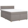 vidaXL Cama box spring con colch&oacute;n tela gris taupe 160x200 cm
