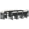 vidaXL Conjunto de Comedor de Jard&iacute;n 9 pcs Negro rat&aacute;n sint&eacute;tico