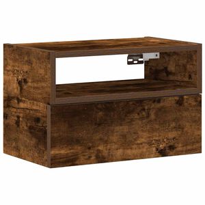 vidaXL Mesita de noche de pared color roble ahumado 45x26x28,5 cm
