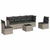 vidaXL Set de sof&aacute;s de jard&iacute;n 7 pzas con cojines rat&aacute;n PE gris claro
