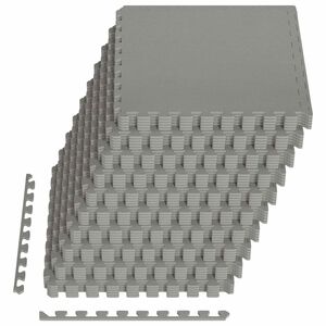vidaXL Tapete para piscina 40 pcs Gris 14,4 m&sup2; Espuma EVA