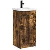 vidaXL Vanidad de ba&ntilde;o con lavabo Roble Ahumado 42 x 40 x 84,5 cm