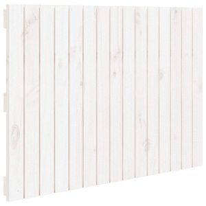 vidaXL Cabecero de cama pared madera maciza pino blanco 95,5x3x60 cm