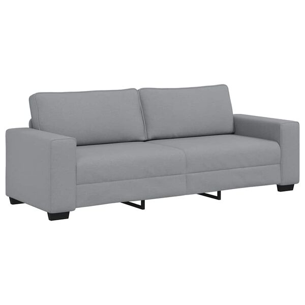 vidaXL Sof&aacute; de 3 plazas de tela gris claro 220x77x82 cm