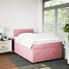 vidaXL Cama box spring con colchón terciopelo rosa 120x200 cm