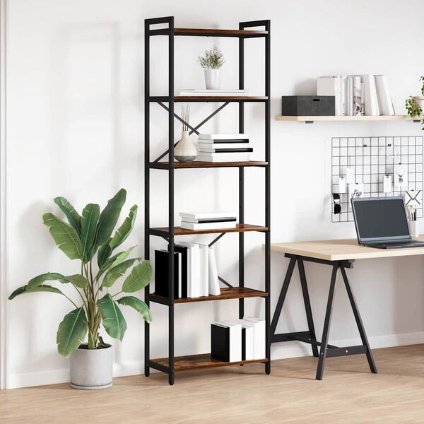 vidaXL Estante de libros Roble ahumado 40 x 30 x 85 cm