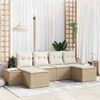 vidaXL Conjunto de sofá de jardín 4 pcs Beige y Crema ratán sintético