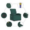 vidaXL Sill&oacute;n masaje el&eacute;ctrico reclinable elevable tela verde oscuro