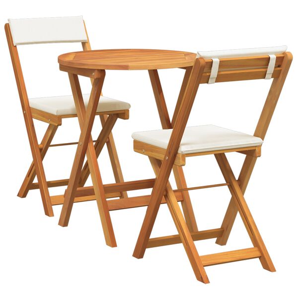 vidaXL Conjunto de Comedor de Jardín con cojín 3 pcs Aceite Natural