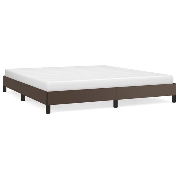 vidaXL Estructura de cama sin colch&oacute;n cuero sint&eacute;tico marr&oacute;n 180x200cm