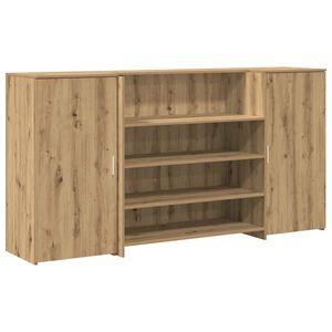 vidaXL Mostrador de recepci&oacute;n roble artisian 200x50x103,5 cm
