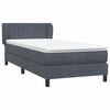 vidaXL Cama box spring con colch&oacute;n terciopelo gris oscuro 90x220 cm