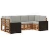vidaXL Conjunto de sof&aacute;s de exterior 6 uds. Natural y Gris Claro