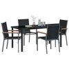 vidaXL Conjunto de Comedor de Jard&iacute;n 5 pcs Negro