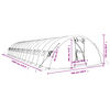 vidaXL Invernadero con estructura de acero blanco 80 m&sup2; 16x5x2,3 m