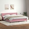 vidaXL Cama box spring con colch&oacute;n terciopelo rosa 200x220 cm