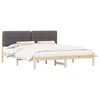 vidaXL Estructura de Cama con Cabecera Tapizada Gris oscuro