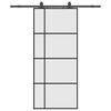 vidaXL Puerta corredera con set herrajes negro 90x205 cm vidrio ESG
