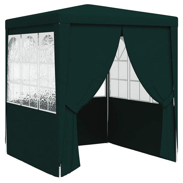 vidaXL Carpa profesional para fiestas con paredes verde 90 g/m&sup2; 2x2 m
