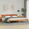 vidaXL Estructura de cama con cabecera Marr&oacute;n cera 180 x 200 cm