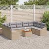 vidaXL Conjunto de sof&aacute;s de jard&iacute;n 10 pcs Beige y Gris Claro