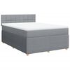 vidaXL Cama box spring con colch&oacute;n tela gris claro 140x190 cm