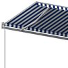 vidaXL Toldo retr&aacute;ctil autom&aacute;tico con postes azul y blanco 6x3 m